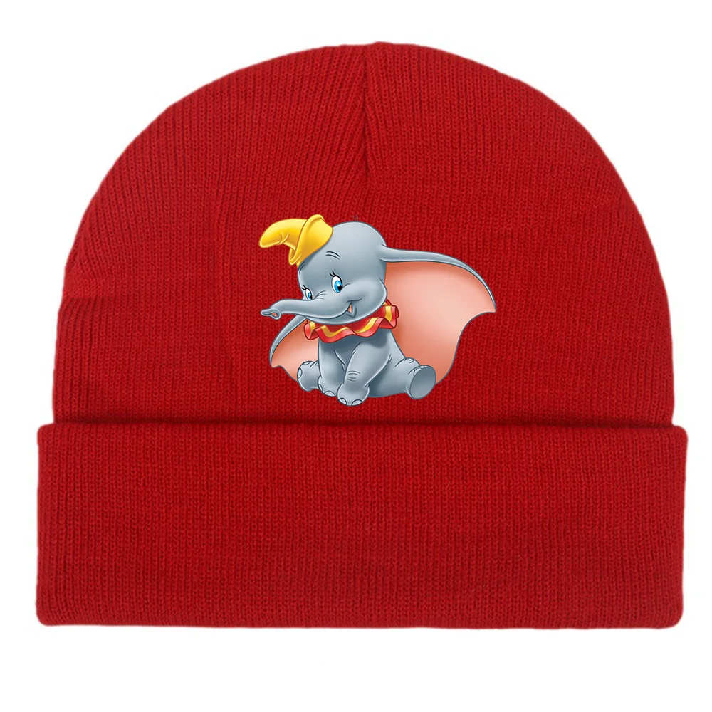 Dumbo Wool Blends Soft Warm Beanie Knitted Caps Children Adult Warm Cover Head Cap Outdoor Camping Traveling Ski Cap