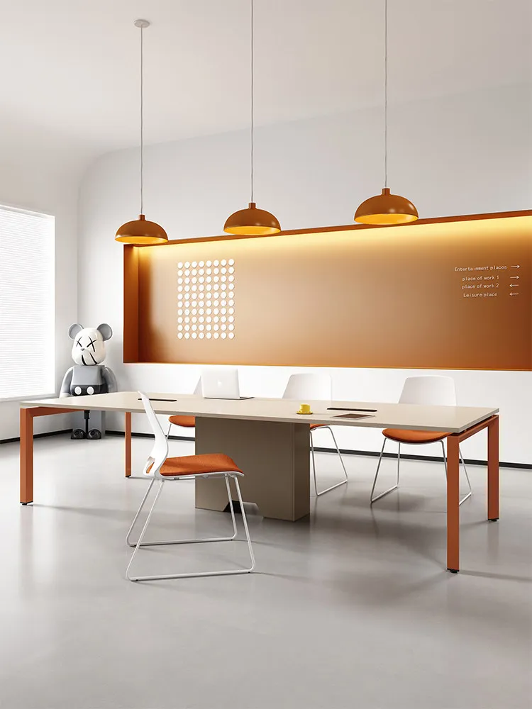 

*Conference Table Long Table Chair Combination Simple Modern 10-Person Large Staff Conference Room Training Table