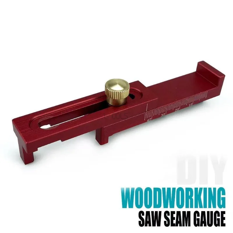 Multi-Functional Woodworking Saw Seam Gauge Aluminum Alloy Depth Measuring Sawtooth Ruler Marking Gauge Gap Measurement Tools