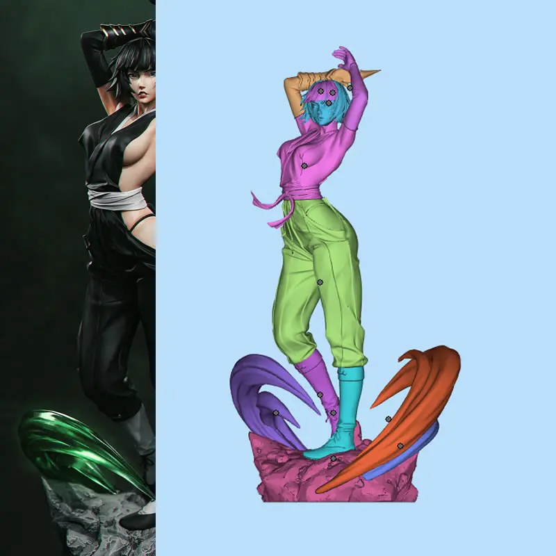 25CM Game Character 6160 Female Ninja 3D Print Model Unassembled Unpainted Custom Jigsaw Puzzle NSFW GK Figure Kit T_0168