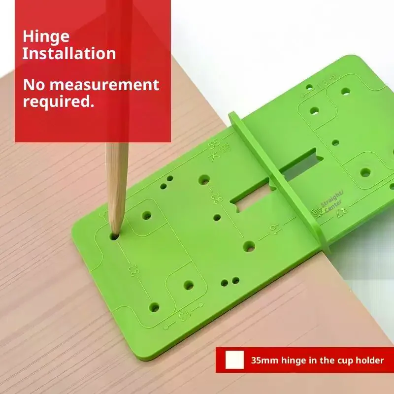 Hinge Hole Drilling Guide Jig - Cabinet Hinge Hole Locator Template Woodworking Positioning Tool view 2