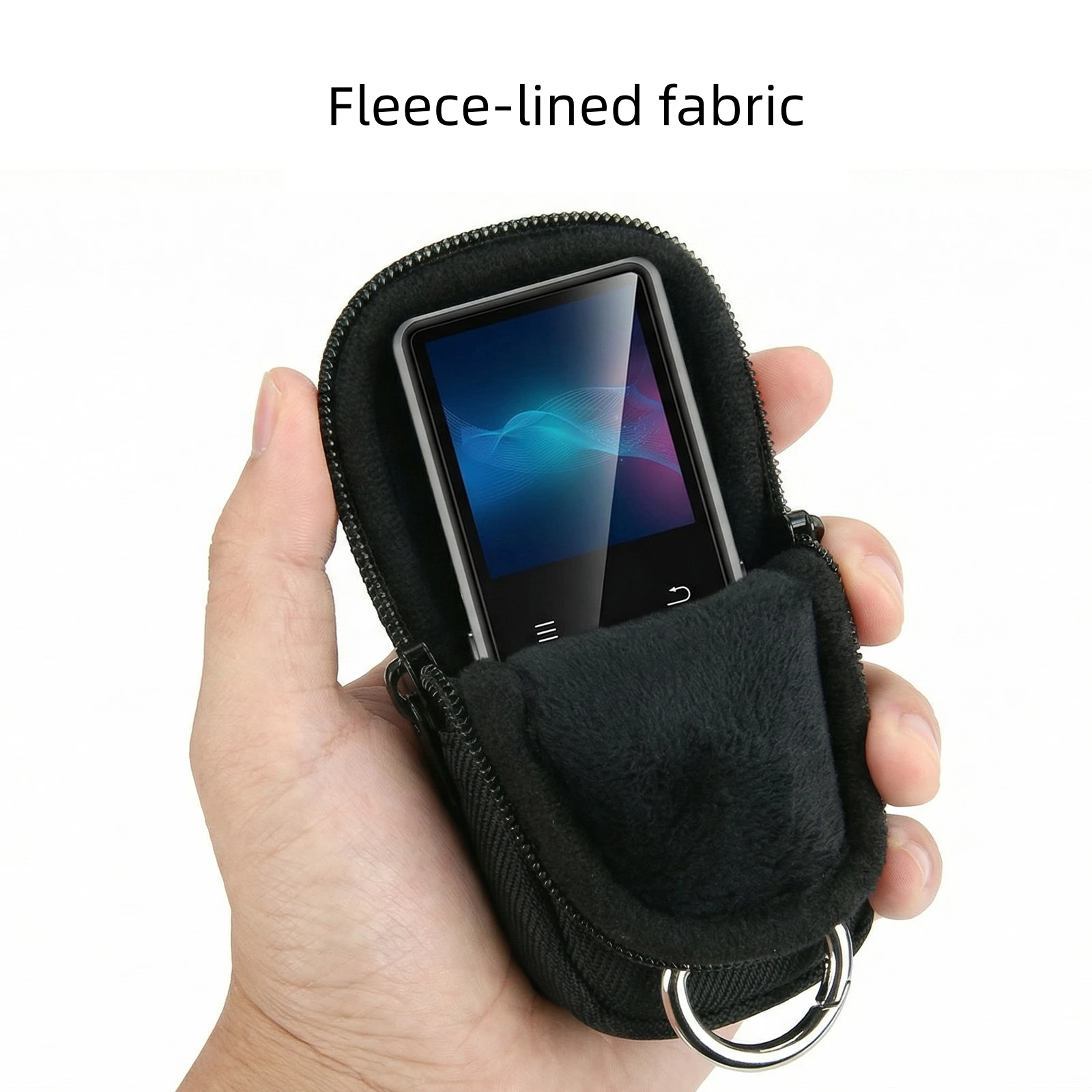 

for AiMoonsa MP3 Player Nylon Storage Case Portable Protective Case with Clip for MP3 Audio Player Black