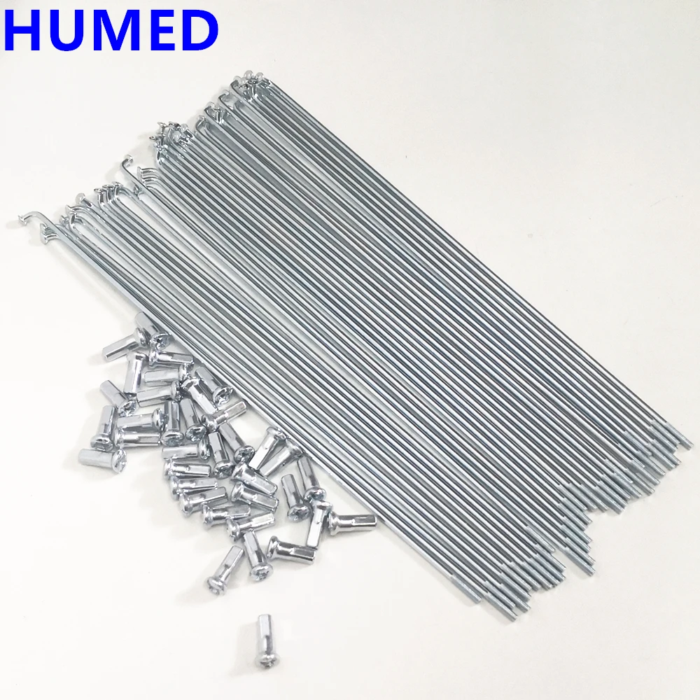 

36pcs/lot Motorcycle spokes 12G Diameter 2.58mm Length 145-305mm material 45#Steel + nipples Off road E-bicycle Wheel Spokes