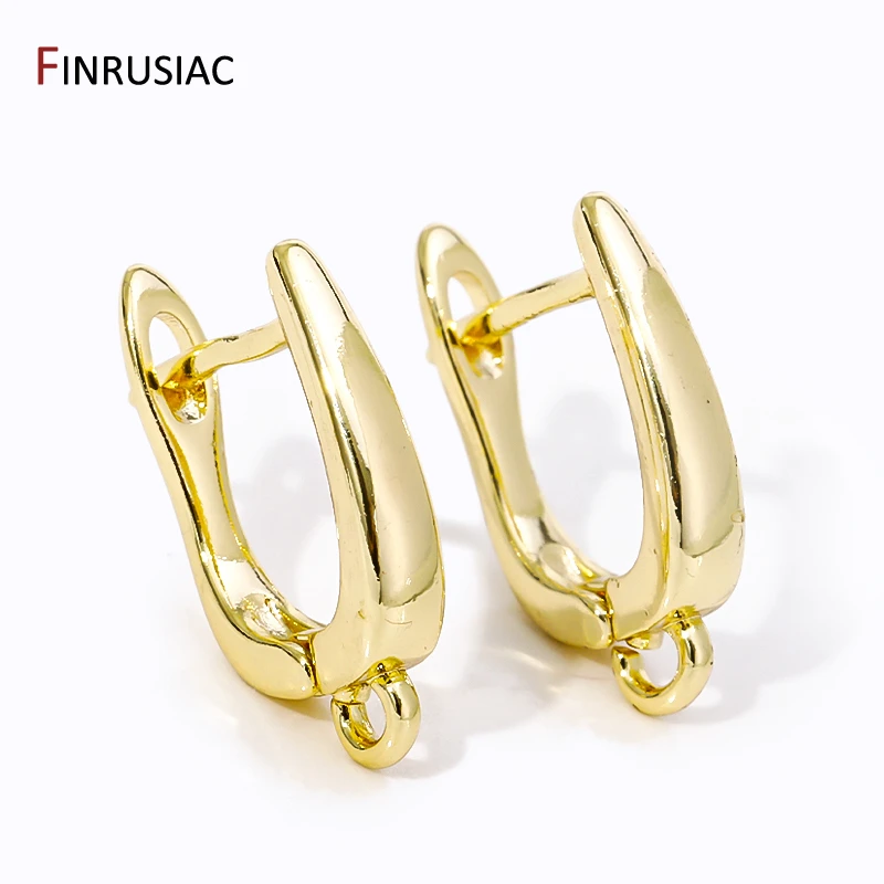 18K Gold Plated Brass Smooth Earwire Fasteners Earring Hooks Clasps,Earring Fixtures,DIY Women Shvenzy Earrings Making Supplies