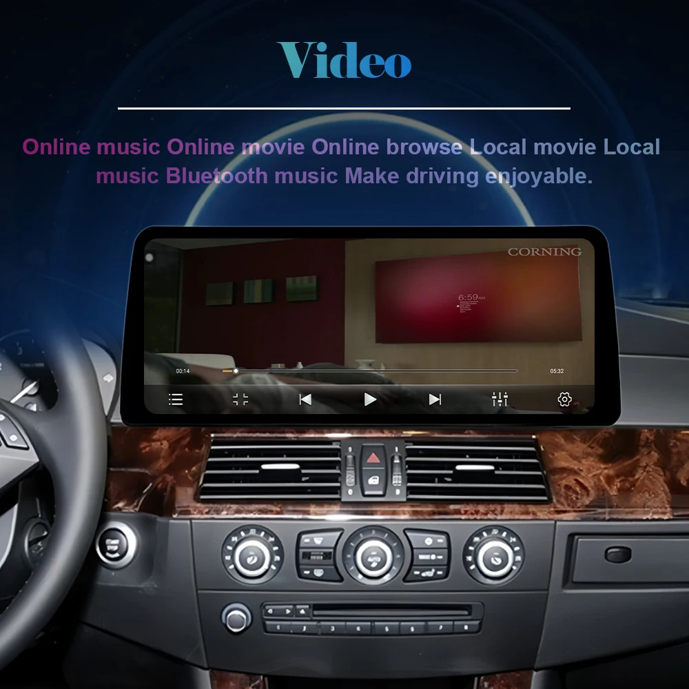 Car Video Multimedia Player For Right Hand Drvie BMW 5 Series E60 E61 E62 2005-2008 CCC CIC System Android 15 GPS Navigation DVR