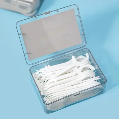 Individually Wrapped Dental Floss Picks, Hygienic. 8x6x3cm, Portable, for On-the-Go Freshness
