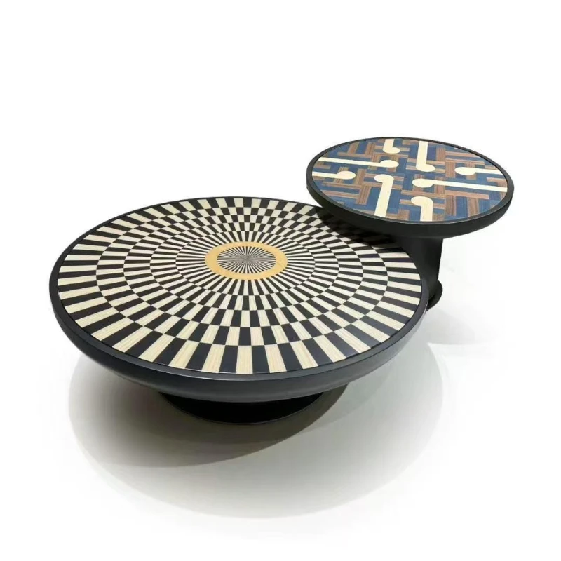 Italian light luxury minimalist coffee table small apartment living room designer home creative round rainbow art high-end