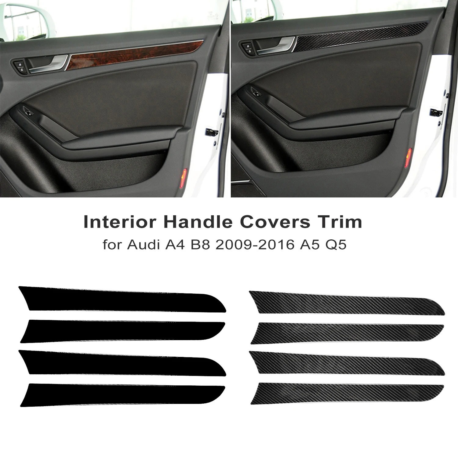 

For Audi A4 B8 A5 2010 2011 2012 2013 2014 2015 2016 Carbon Fiber Window Door Panel Trim Cover