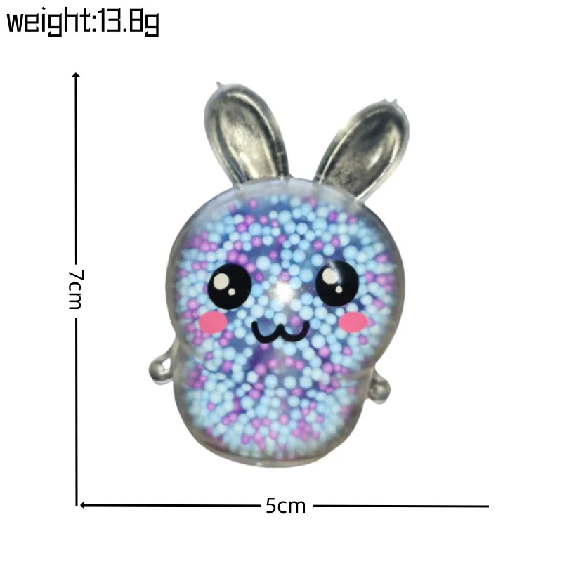 2Pcs Transparent Air Foam Rabbit Pinch Creative Cute Colourful Balls Rabbit Soft Squeeze Toy Kids Stress Relief Fidget Toy