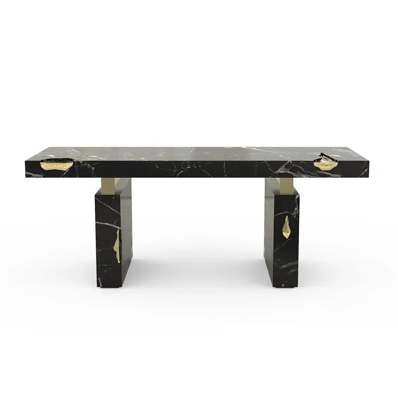 Light luxury creative marble desk modern minimalist designer high-end villa model room study home desk