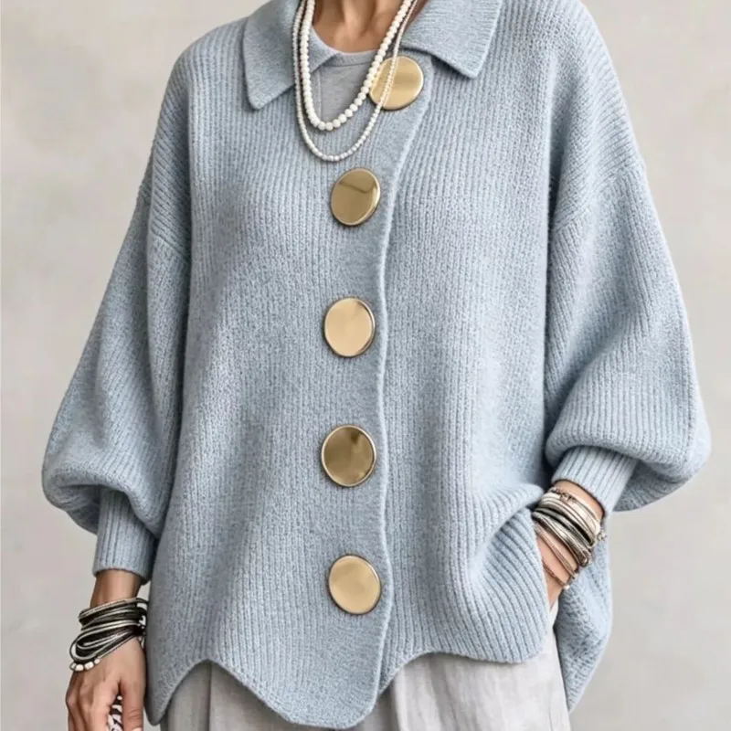 Autumn Winter Solid Knit Cardigan Sweaters Coats Women Lapel Button Casual Long Sleeve All-match Sweater Coats Knitted Tops 4 Autumn Winter Solid Knit Cardigan Sweaters Coats Women Lapel Button Casual Long Sleeve All-match Sweater Coats Knitted Tops 4