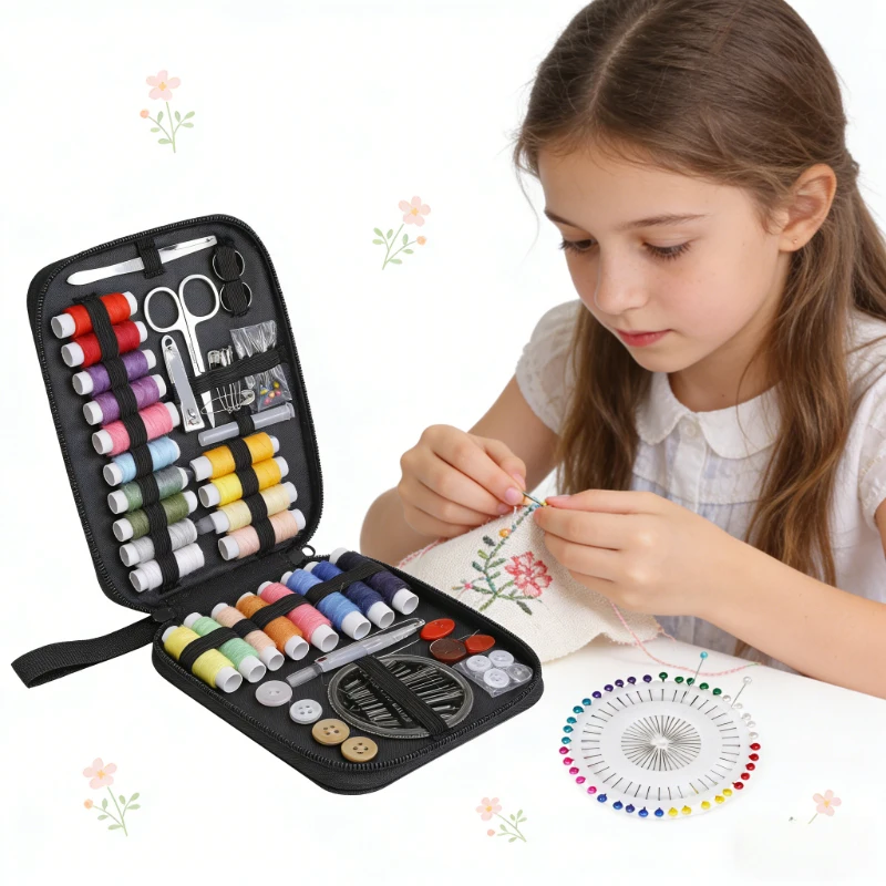 

Multi-Function DIY Sewing Kit, Sewing Box Set with Complete Sewing Tools & Accessories for Hand Quilting Stitching Embroidery