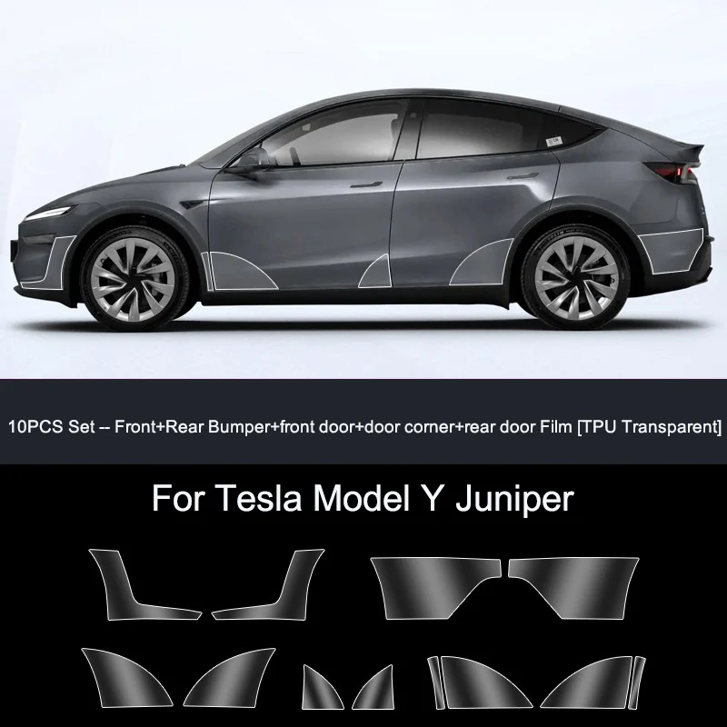 Film de protection pour pare-chocs avant Tesla Model Y Juniper, film anti-rayures pour portes, nouveau film transparent TPU pour pare-chocs arrière Model Y