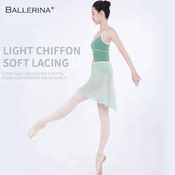 Ballerina Ballet Dress Dance Dress Women Leotard Net Skirt Lace Side Pplit Sexy Multilayered Practice Skirt 8180