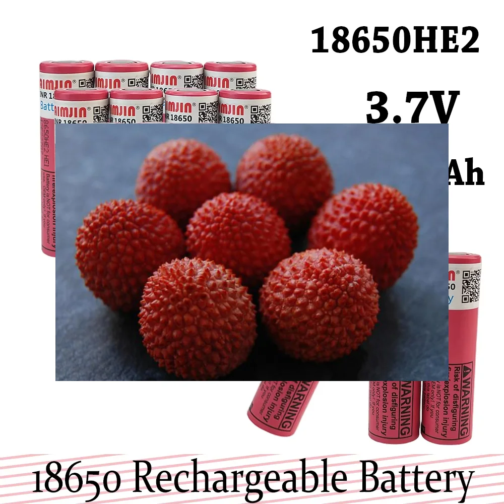 

100% Original 18650 HE2 3.7V Battery 2000mAh Rechargeable Lithium-ion Battery Suitable for flashlight fan remote control microph