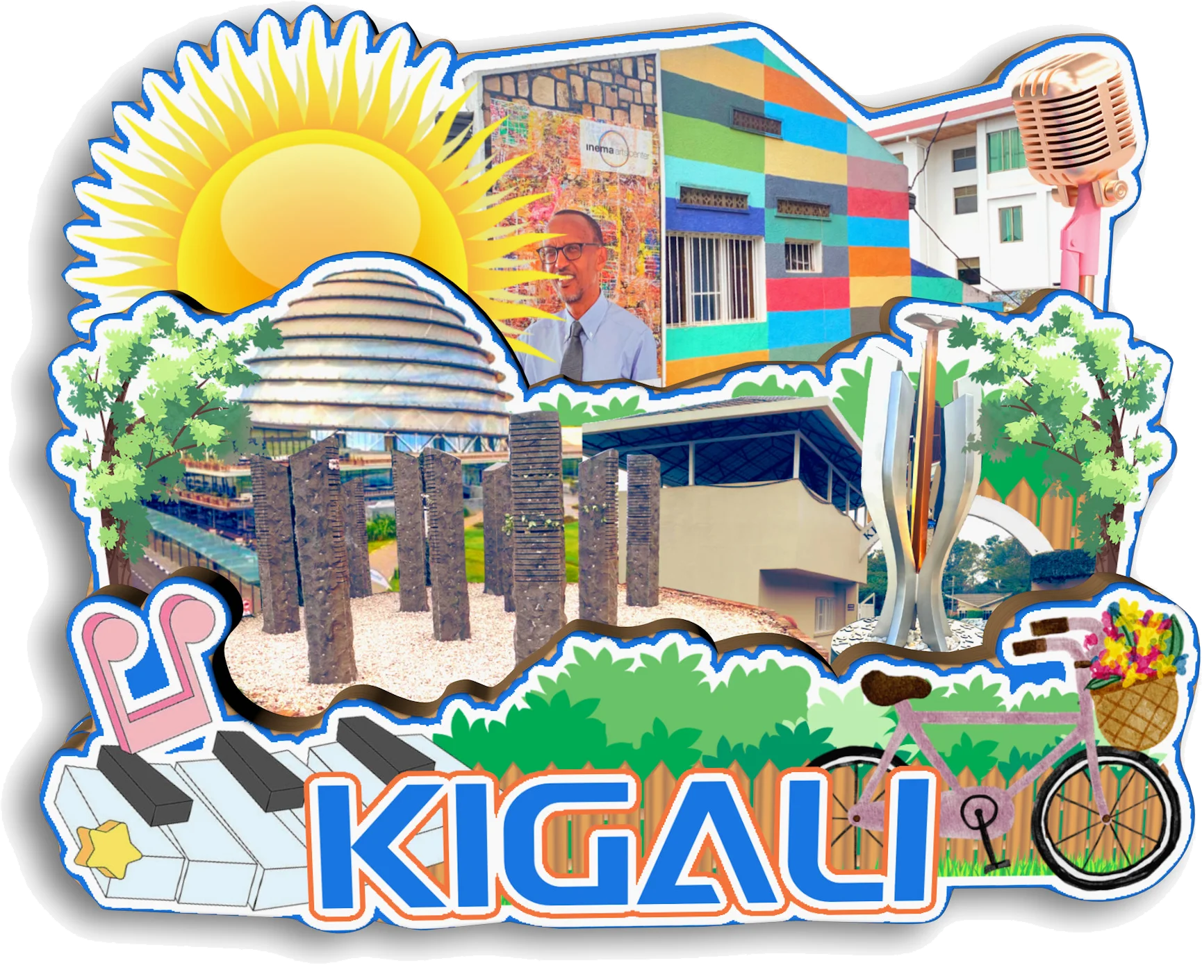 Kigali Ruhengeri Gisenyi Kibuye بركان Nyungwe رواندا مغناطيس الثلاجة هدية تذكارية للسفر