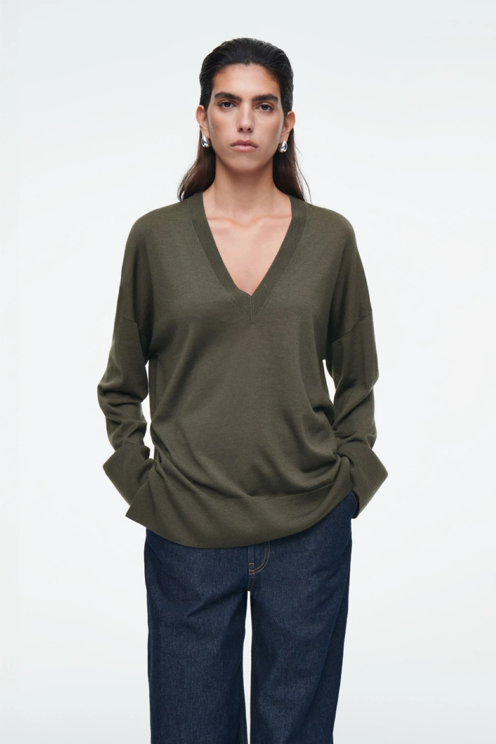 XIMIAN APPAREL 2026 YAZHIMEI cos autumn new style of Women's Casual style V-neck wool blend knitted sweater