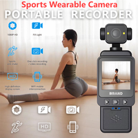 New 1080P Action Camera HD 180 ° Rotating Mini Portable Camera WiFi Sports Wearable Body Camera Travel Bicycle Driver Recorder