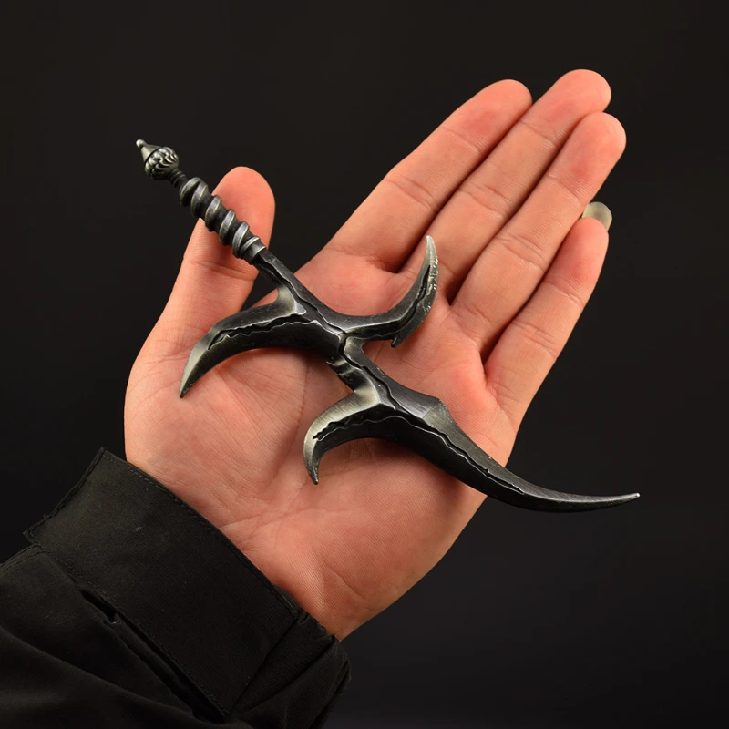 18cm/7.08in Eldenn gra peryferyjna czarny nóż miecz bliski metalowy Katana broń Model rekwizyty do Cosplay dekoracja stołu prezenty zabawki