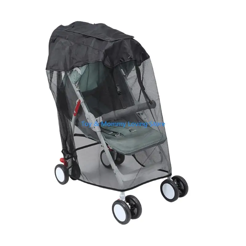 

Y1QF Multifunction Baby Strollers Sunshade Awning Fly Net Breathable Insect Sun Protections Guard Pram Cart Accessory