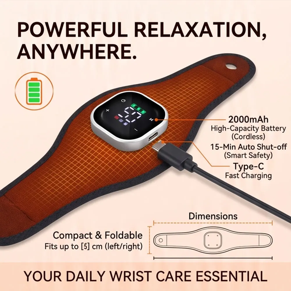 Electric Compress Hot Wrist Wrap 36/48 LEDs 3 Modes 660nm 850nm Infrared Wearable Joint Support Portable Hand Relaxation Brace