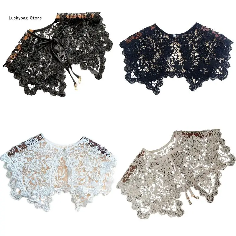 False Collar Lace Hollow Out Embroidery Collar Detachable Venise Lace Neckline