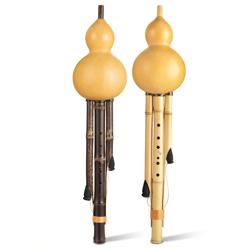 

Bamboo Hulusi C/B-flat Key Professional Gourd Cucurbit Flute Children Beginner Playing Hulusi Handmade Ethnic Musical Instrument