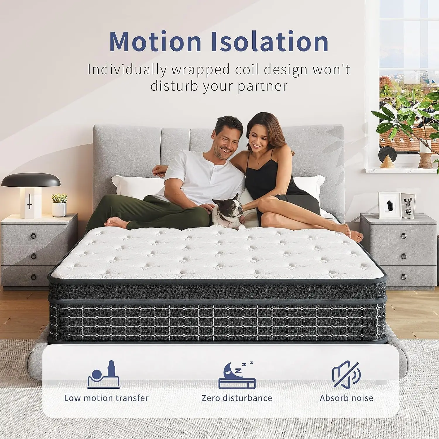 Queen Mattress, 12 Inch Queen Size Mattresses in a Box, Individually Wrapped Pocket Coils for Isolate, Customized
