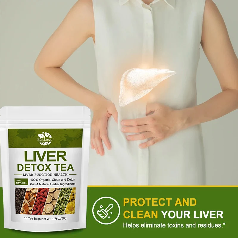 Premium Kidney and Liver Detox Tea - 6 Herbal Blend with Goji Berry, Licorice Root & Chrysanthemum - Caffeine & Sugar Free