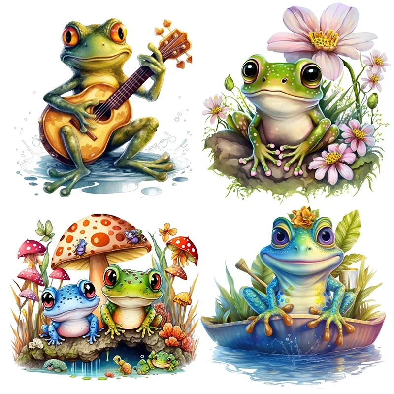 Cute Frog Wall Sticker Kids Room Background Home Decoration Mural Living Room Wallpaper Funny Decal