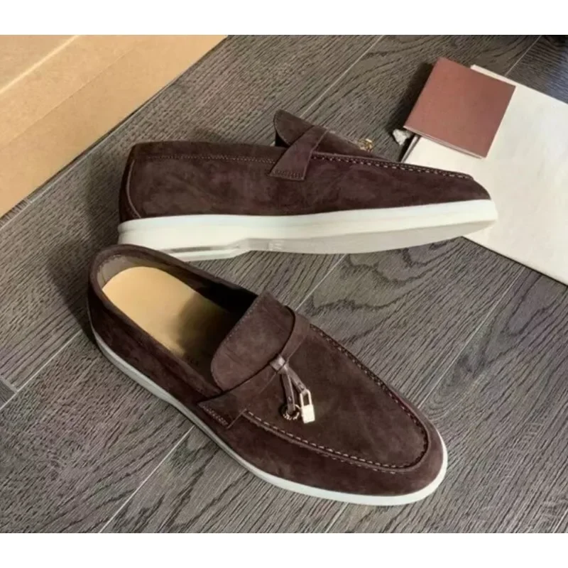 2024 Nieuwe mode-casual damesschoenen met platte zolen, luie loafers met één pedaal en franjes Zapatillas Mujer