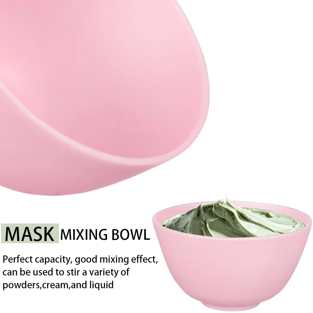 3個セット フェイスマスクミキシングボウルセット フェイスマスクスキンケアツール シリコン製DIY泥粘土フェイシャルマスクボウル 計量スプーン付き美容ツール