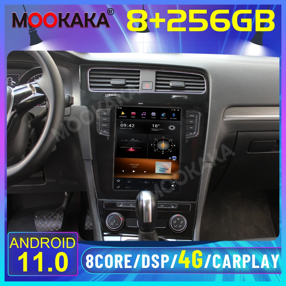 8+256G Carplay Android 11.0 Tesla Multimedia Stereo For VW Golf 7 2013 2014 2015 2016 GPS Video Radio Receiver Player Head Unit