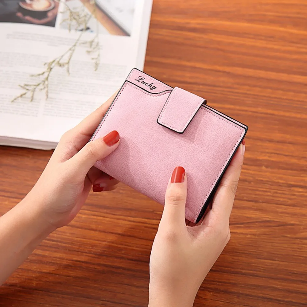 

New PU Leather Short Small Wallets Folding Card Bag Money Purse Credit Card Holder Women