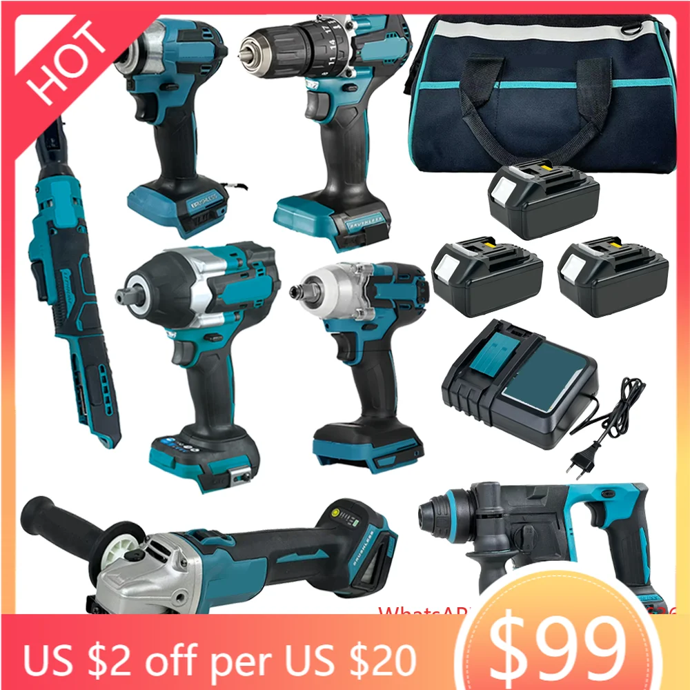 Wholesale 18V Li-ion Battery 12-Piece Industrial Tools Kit High Demand Original Mak OEM High Quality Kita Combo Power Tools Set