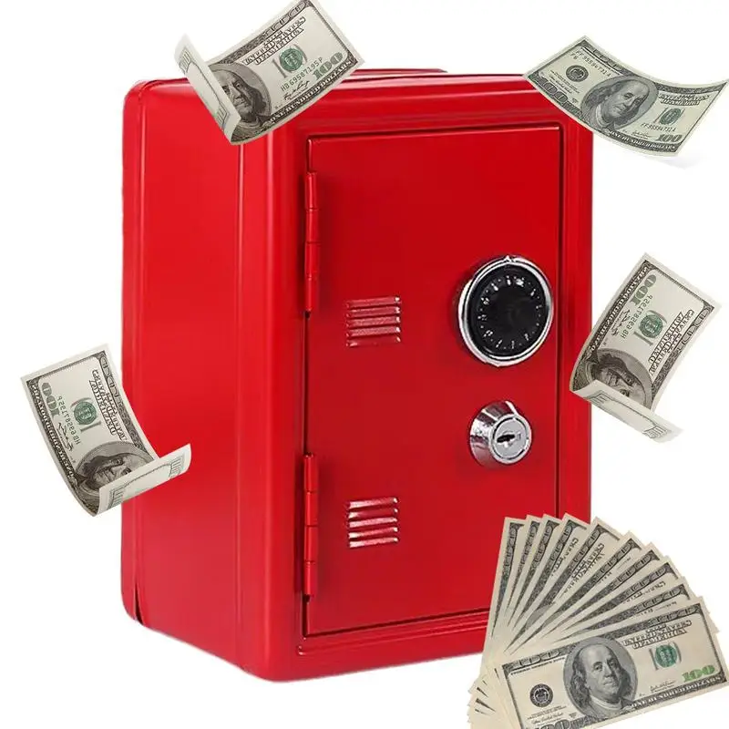 Mini Safe Box For Money Kid\'s Metal Money Cash Box Password Wheel Design Money Storage Box Gifts For Birthday Christmas New Year