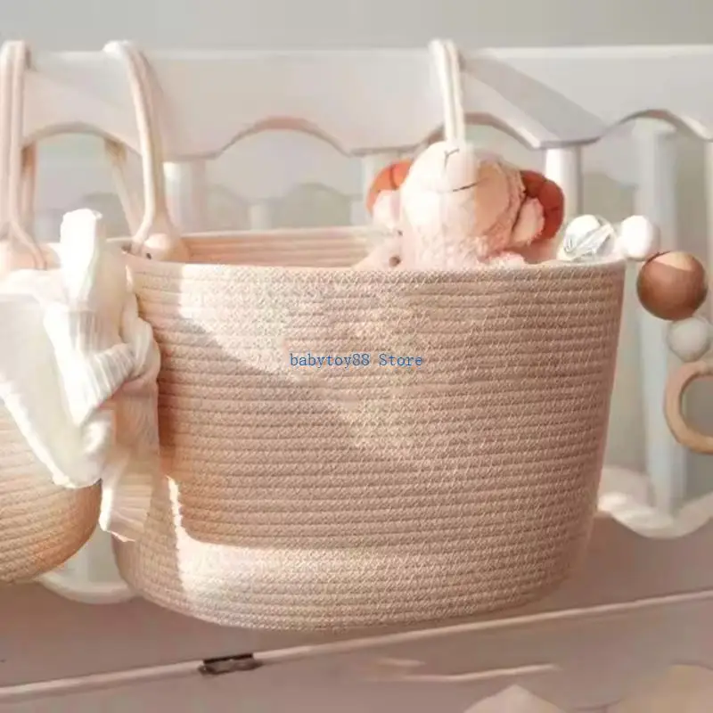 y4ud baby crib storage basket rope rope rope rope design