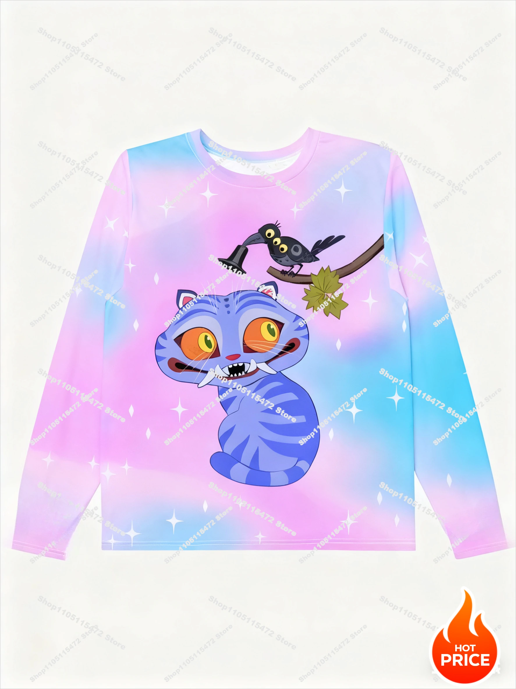 Camiseta de manga larga de la película KPop Demon Hunters, camisetas para niñas y mujeres, camiseta de manga larga a la moda con cuello redondo, ropa de calle informal Unisex