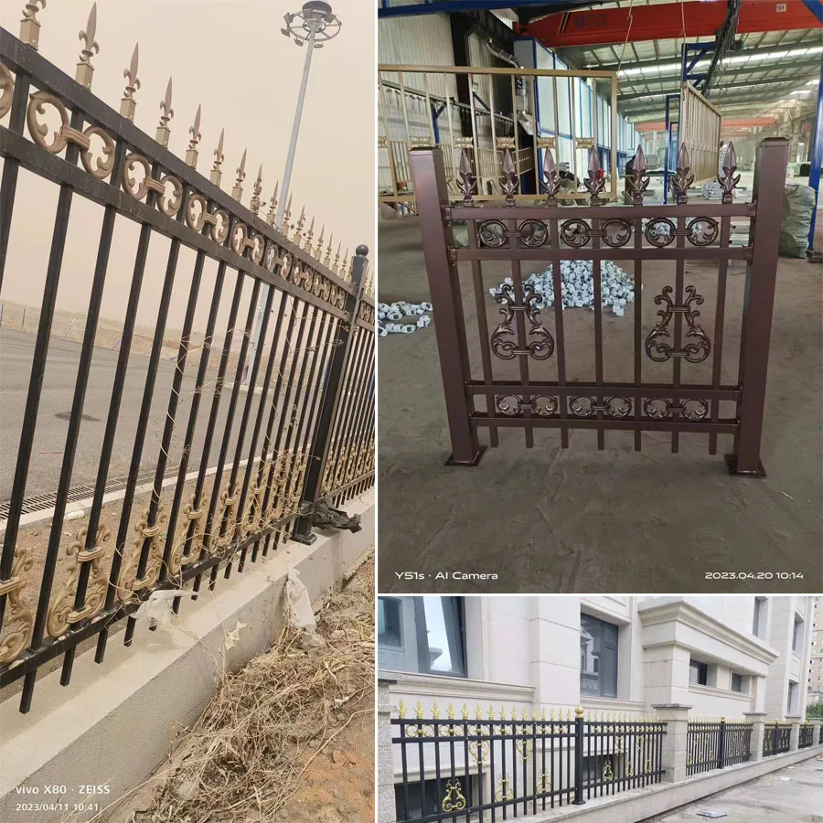 التخصيص حديقة بناء الفن الدرابزين المعدنية سياج المجلفن الصلب/سبائك الألومنيوم في الهواء الطلق ساحة الدرابزين