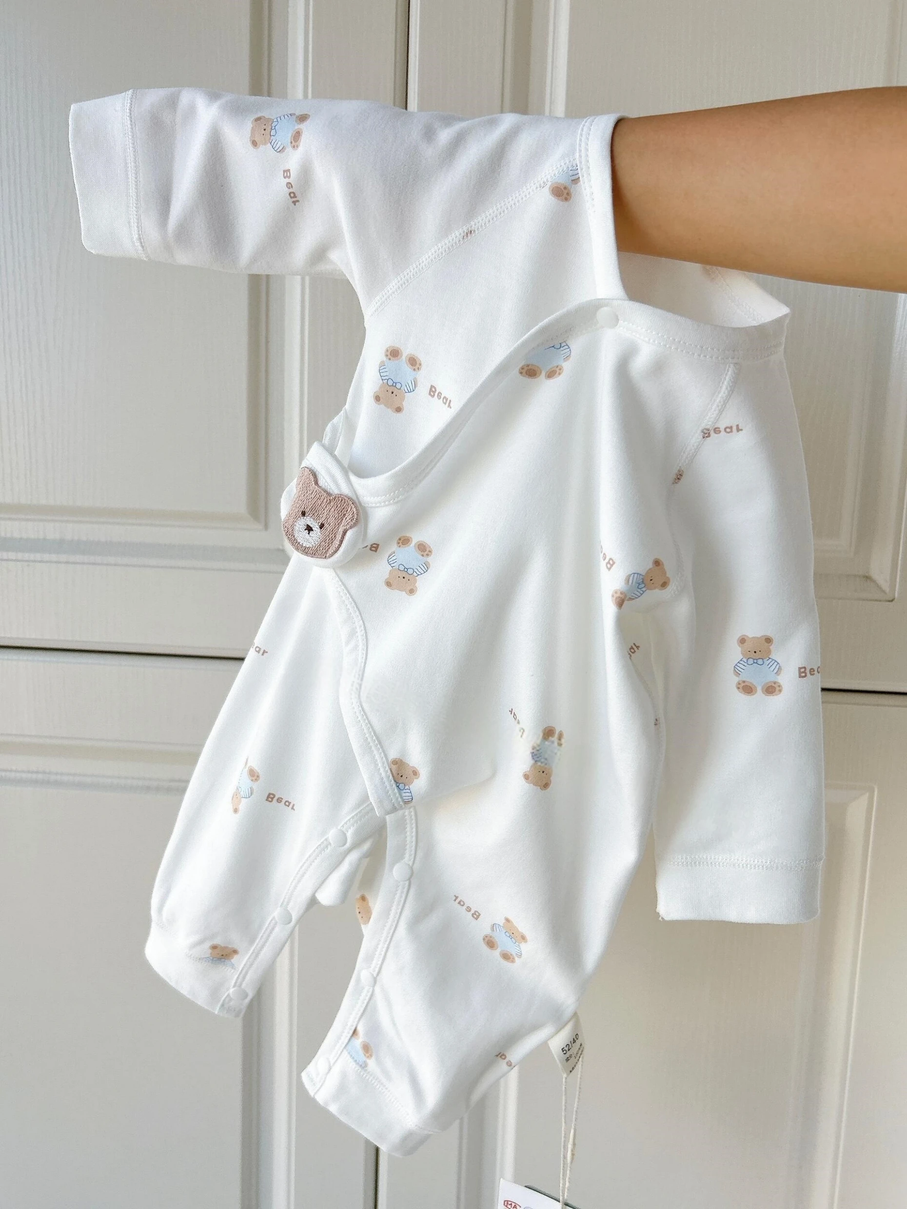 

Newborn Baby Pure Cotton Long Sve One-Piece Suit Bonel Guard Belly Spring Autumn Four Seasons Climbing Clothes for Babies