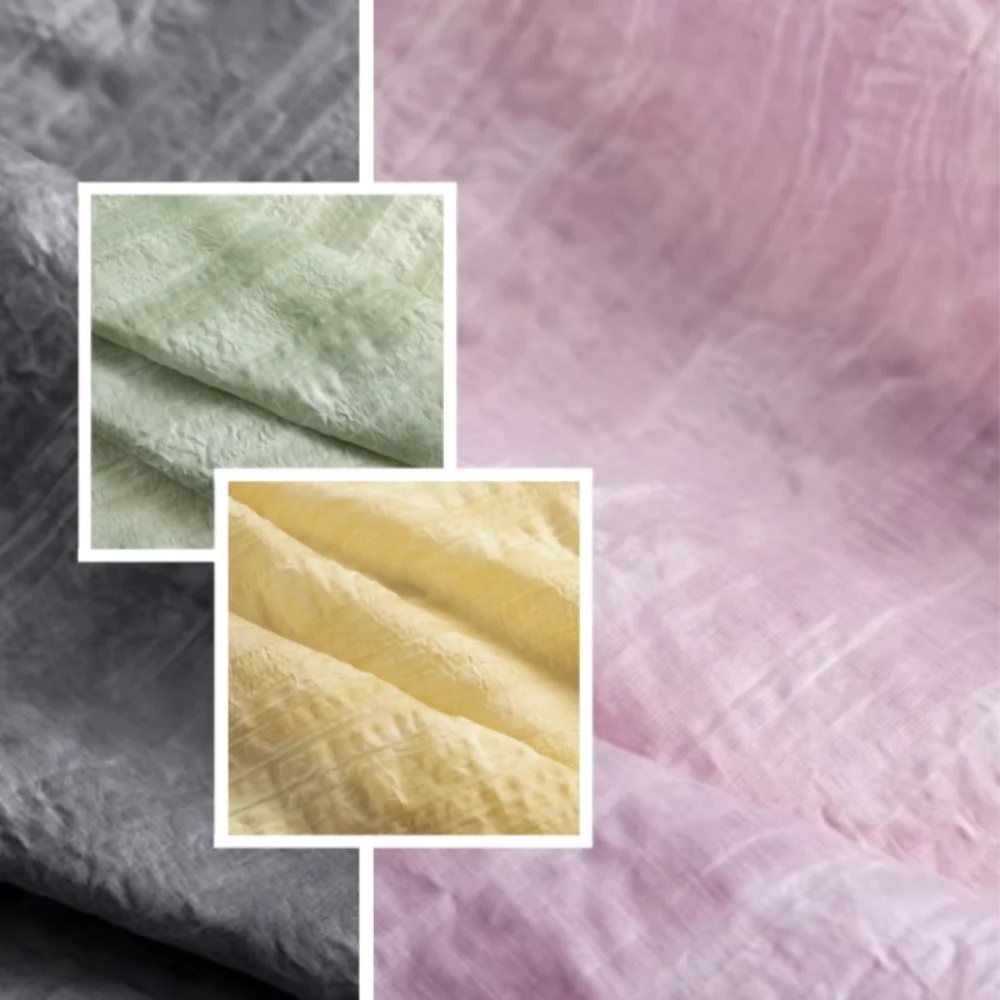 

Breathable Lightweight Blended Pleated Fabric for Sun Protection Clothing Dress Designer Cloth Diy Sewing By Meter Material