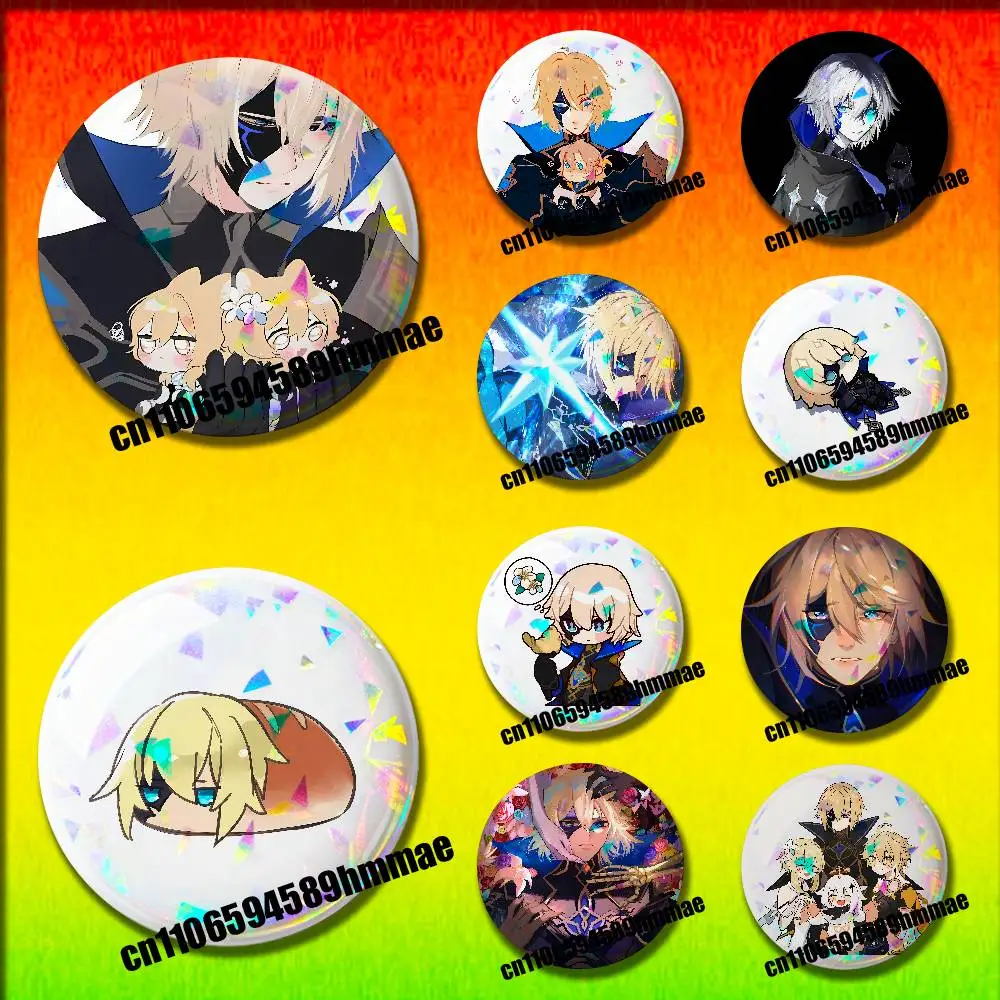 For Dainsleif Genshin Impact Emblem Round Pins Insignia Badge Cover Ornament 75mm Cosplay Brooch Button