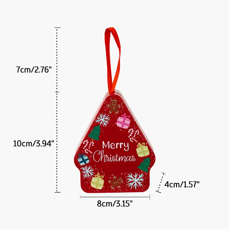 Adorable Cookie Can Corrosion Resistant Metal Christmas Tree-shaped Candy Tin Box Tea Storage Boxes Festival Gifts Accessories