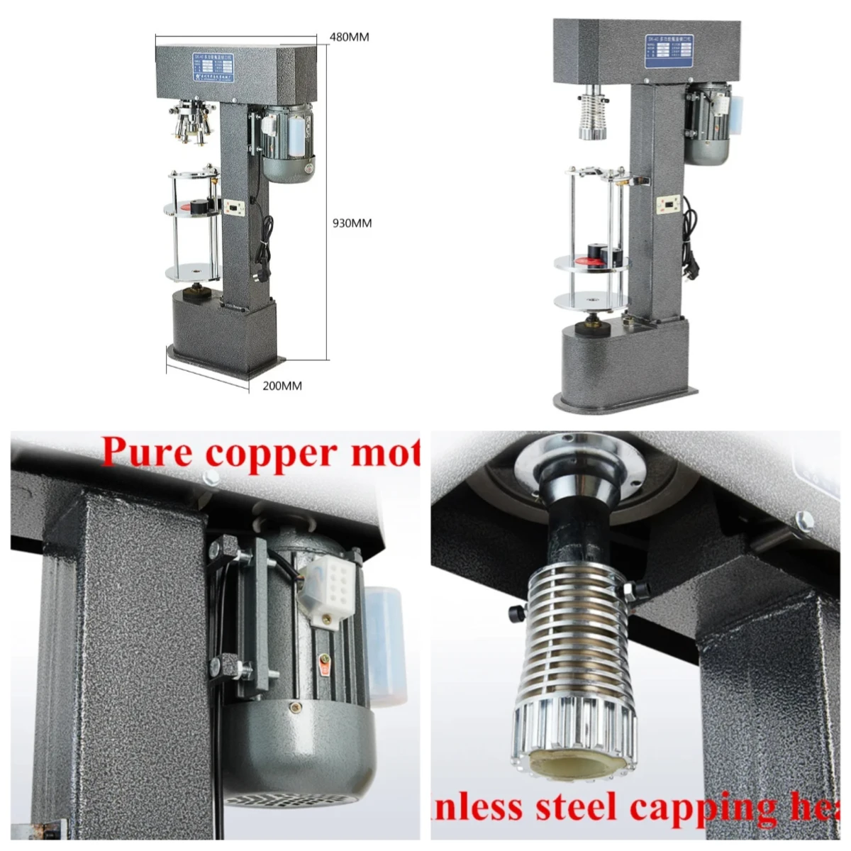

Semi-automatic Single-head Electric Aluminum Cap Screwer for Wine Bottle Sealing with High Precision