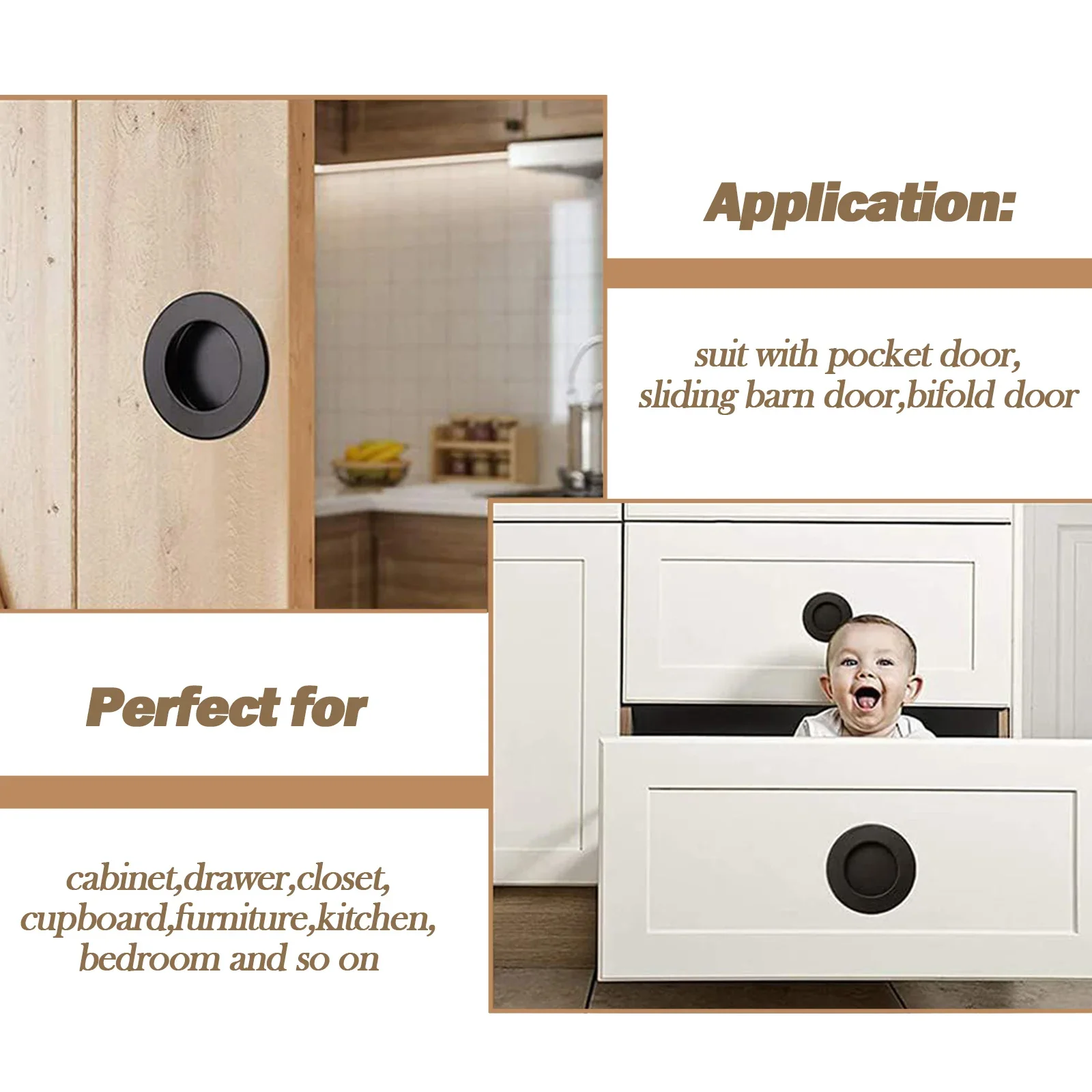 Brand New Door Handle Simple Appearance Stainless Steel 41*10mm 6pcs Beveled Black Black Cabinet For Long Term Use