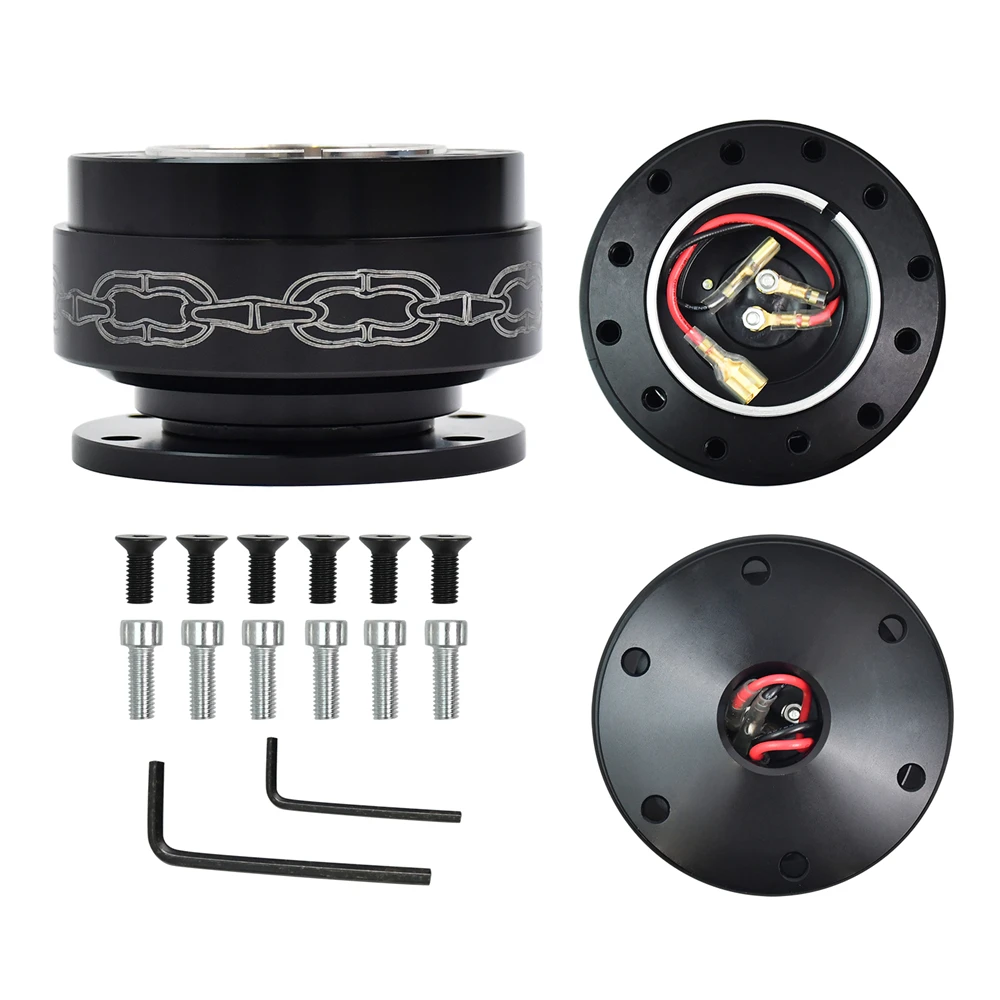 

70 Upgraded Quick Release 6 Hole Racing Game Simulator Steering Wheel Aluminum For Car