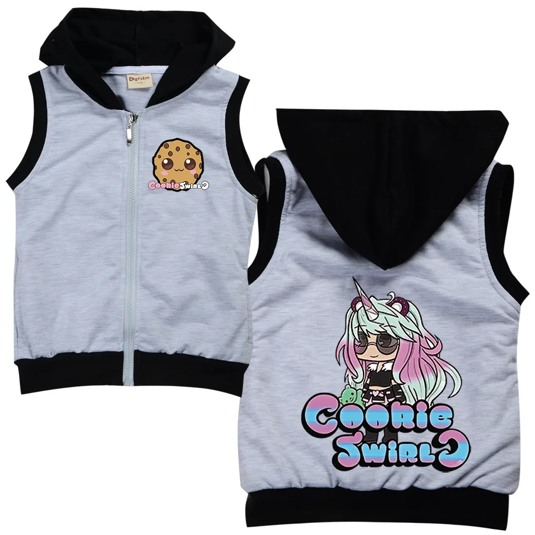 Spring Cookie Swirl C Clothes Jumper Kids Sleeveless Jackets Zipper Baby Boys Hoody Vest Coats Teenager Girls Fashion Clothes