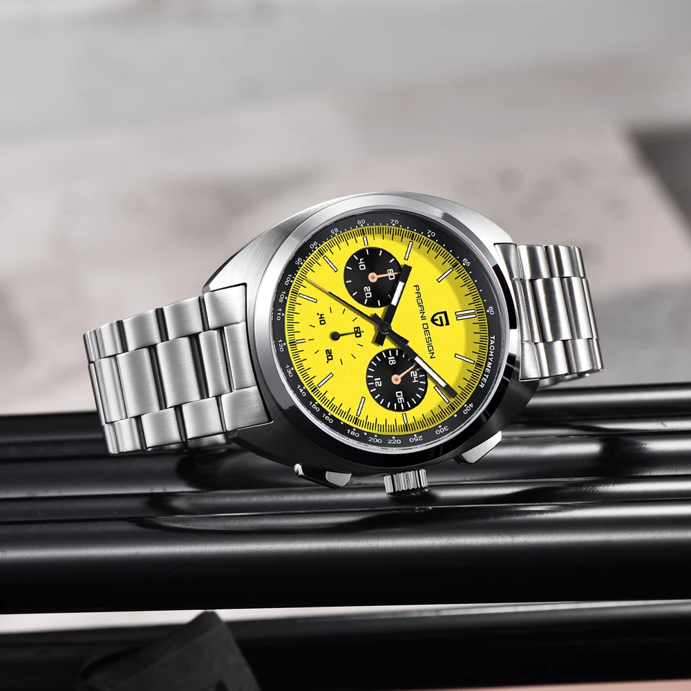 PAGANI DESIGN – montre Panda pour hommes, haut de gamme, chronographe, à Quartz, saphir AR, étanche, lumineuse, horloge, cadeau, nouvelle collection 2025