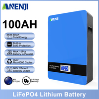 51.2V 100AH Lifepo4 Lithium Phosphate Powerwall Battery 5WH powerwall with built-in BMS protection 6000+ cycles inverter battery