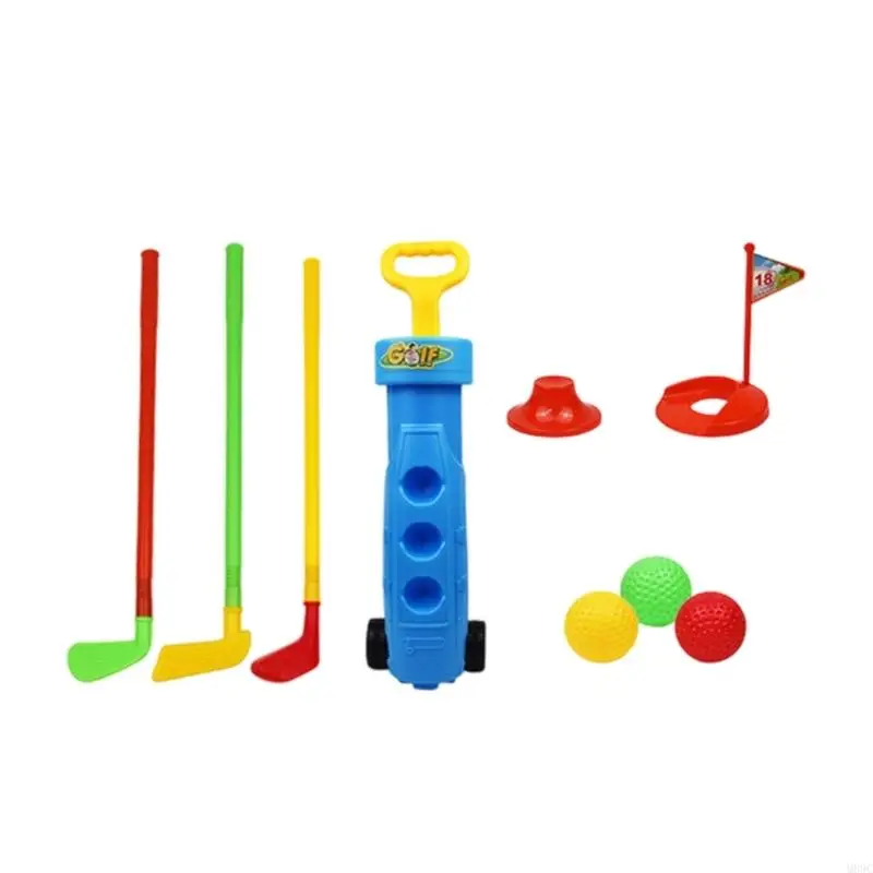 M89C 9PCS Kits jogo golfe infantis com tacos golfe e coordenação bola e olho Practice Golf Practice